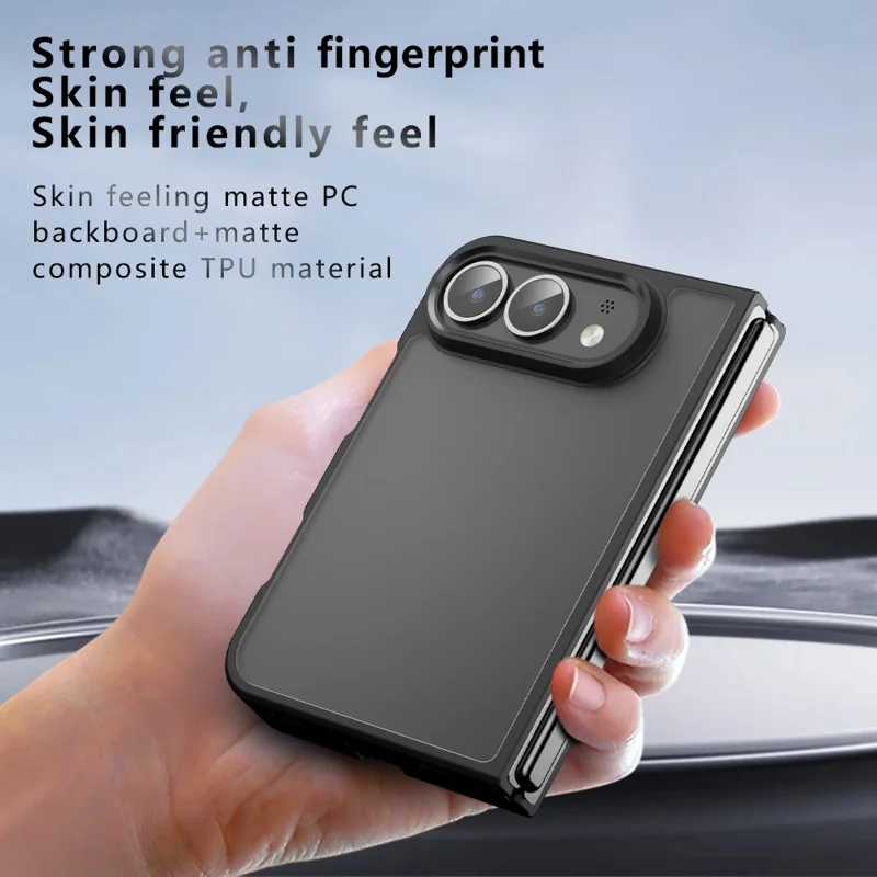 For iPhone Duo Case Skin-Touch TPU + PC Matte Phone Back Cover - Transparent Black
