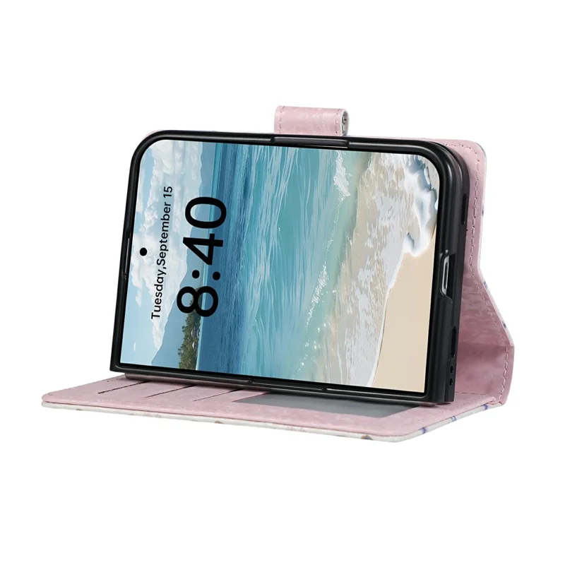 Etui dwuczęściowe na iPhone'a z blokadą RFID, kwiatowy skórzany pokrowiec na telefon - Motyl Kwiat