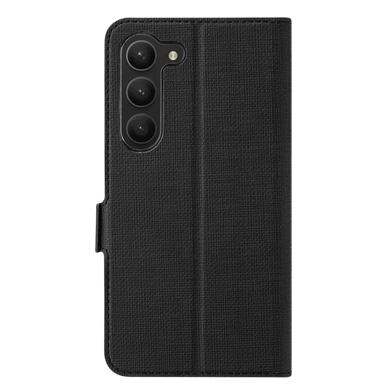 VILI K Series for Samsung Galaxy S23+ PU Leather Folio Flip Phone Case Wallet Stand Shockproof Double Magnetic Clasp Protective Cover - Black