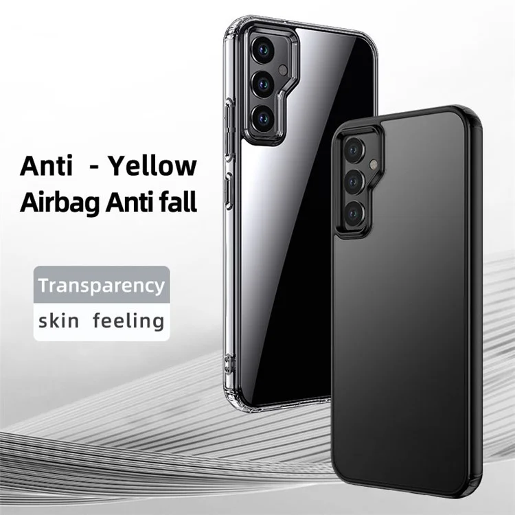 For Samsung Galaxy A34 5G Hard PC Soft TPU High Impact Protective Phone Case Comfort Grip Anti-slip Cover - Matte Black