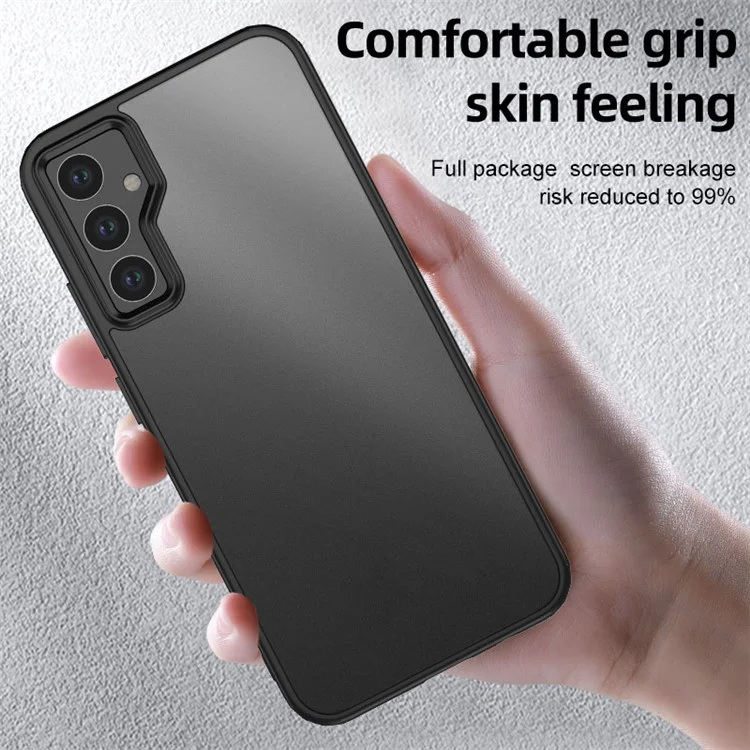 For Samsung Galaxy A34 5G Hard PC Soft TPU High Impact Protective Phone Case Comfort Grip Anti-slip Cover - Matte Black