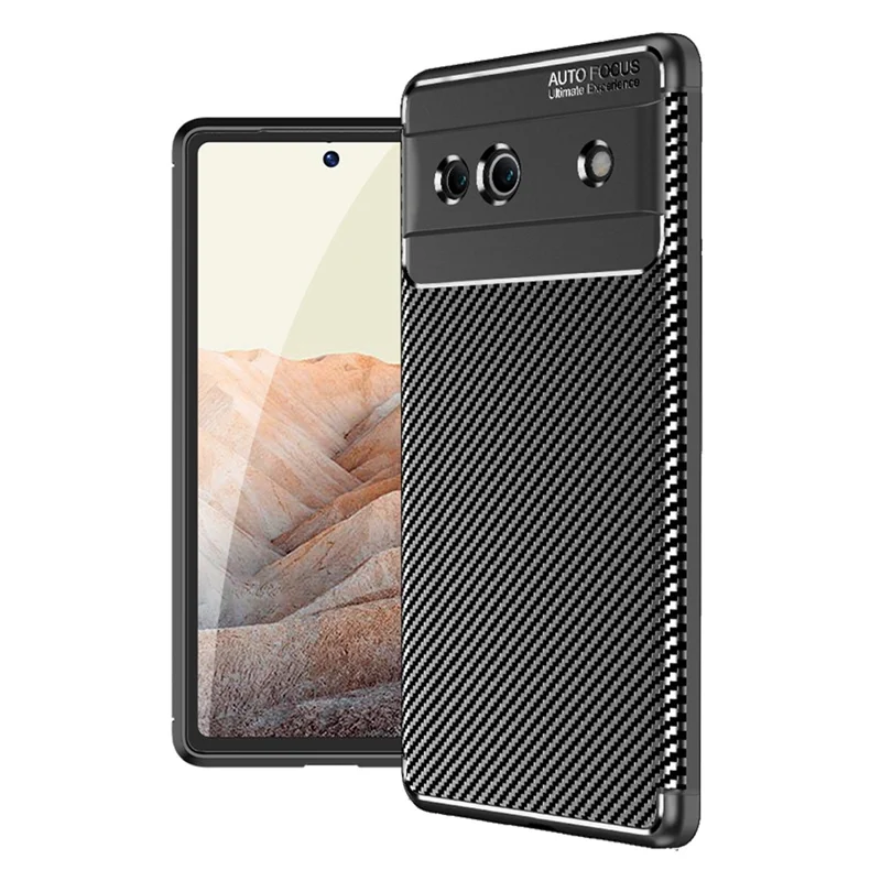 For Google Pixel 7a Flexible TPU Anti-Fingerprint Protective Cover Anti-Scratch Carbon Fiber Texture Phone Case