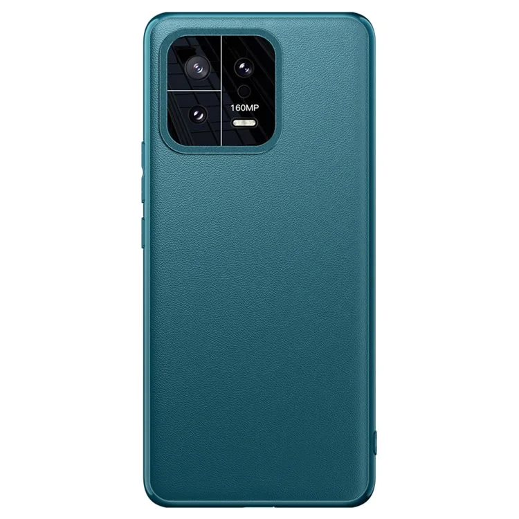 Для Xiaomi 13 Pro 5G Metal Lens Design Camera Protection Phone Case PU Leather Coated TPU + PC Anti-drop Hybrid Cover (2nd Gen) - Green