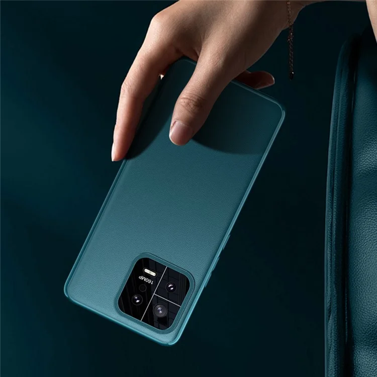 Для Xiaomi 13 Pro 5G Metal Lens Design Camera Protection Phone Case PU Leather Coated TPU + PC Anti-drop Hybrid Cover (2nd Gen) - Green