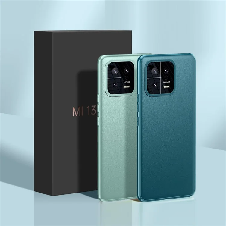 Для Xiaomi 13 Pro 5G Metal Lens Design Camera Protection Phone Case PU Leather Coated TPU + PC Anti-drop Hybrid Cover (2nd Gen) - Green