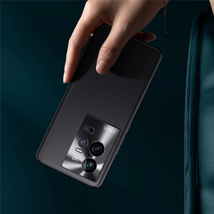 For vivo iQOO 11 5G PU Leather Coated Shock-absorbing TPU + PC Phone Cover Anti-scratch Drop-proof Case - Black