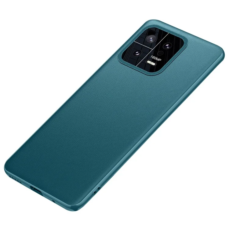 Для Xiaomi 13 5G Металлический дизайн объектива камеры Защитный чехол для телефона Кожаное покрытие из ПУ + ударопрочный чехол из ПК (2-е поколение) - Зеленый
