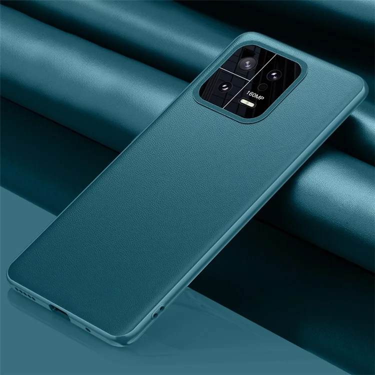 Для Xiaomi 13 5G Металлический дизайн объектива камеры Защитный чехол для телефона Кожаное покрытие из ПУ + ударопрочный чехол из ПК (2-е поколение) - Зеленый