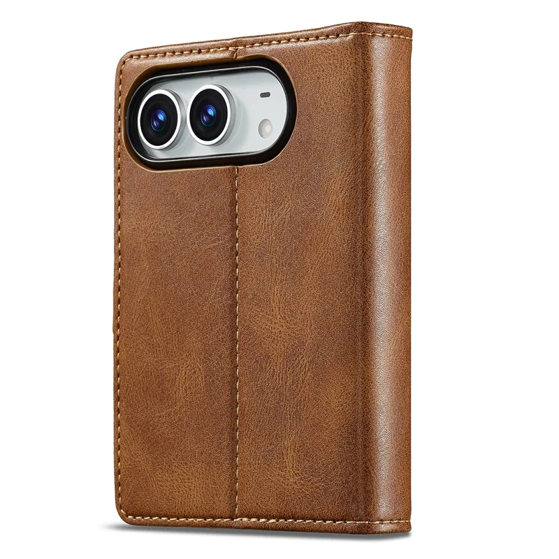 LC.IMEEKE for iPhone Duo Leather Case RFID Blocking Card Slots Phone Cover - Brown