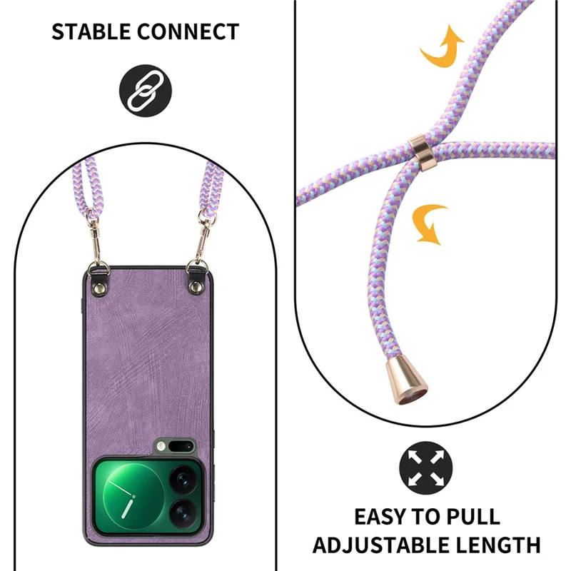 For Xiaomi 18 Pro Case Retro Leather Phone Back Cover with Adjustable Strap + Screen Protector - Green