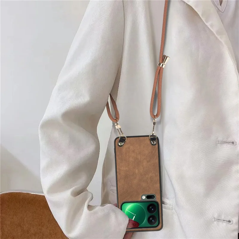 For Xiaomi 18 Pro Case Retro Leather Phone Back Cover with Adjustable Strap + Screen Protector - Green