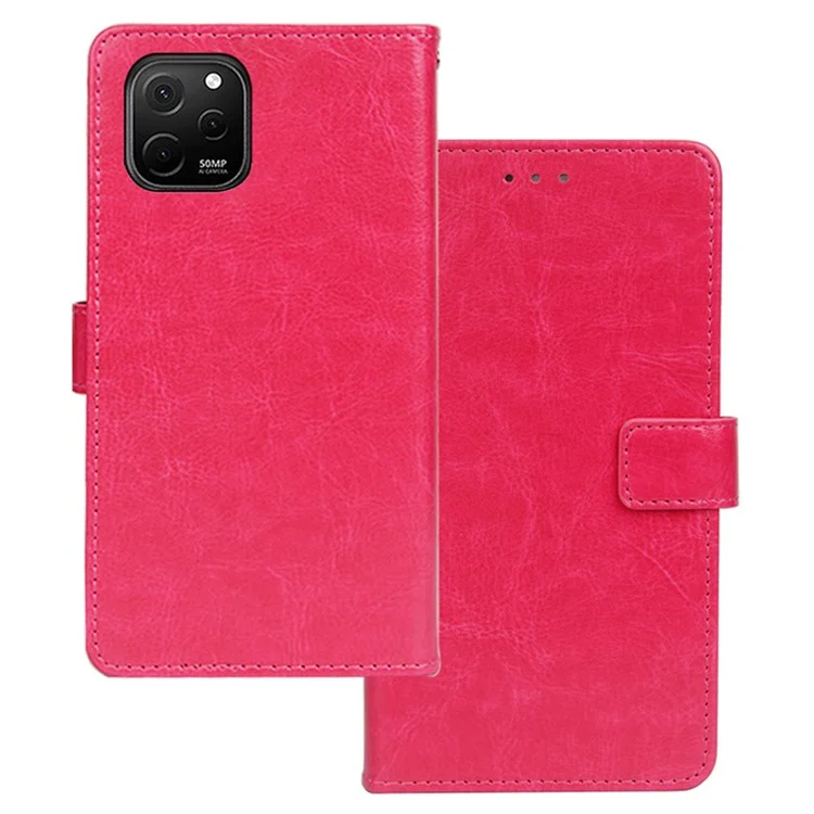 Idewei Para Huawei Disfrutar de 50z 4G Anti-srratch Billet de Billetera - Rosa