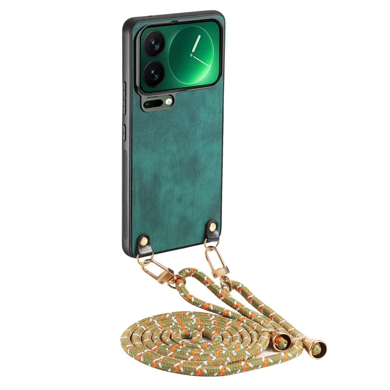 Funda para Xiaomi 18 Pro Max con correa ajustable y protector de pantalla de vidrio templado - Verde