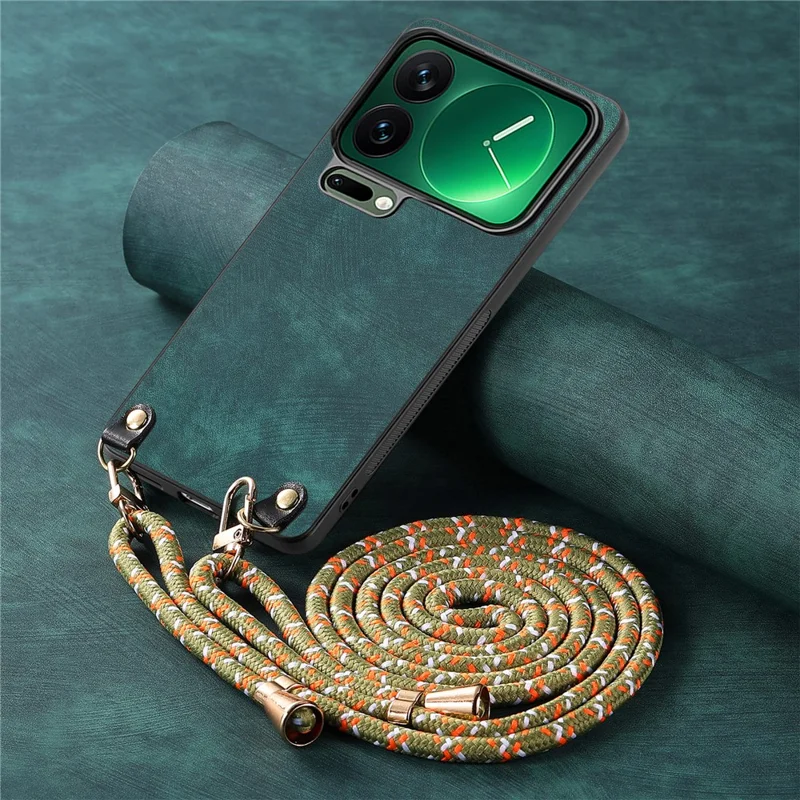 Funda para Xiaomi 18 Pro Max con correa ajustable y protector de pantalla de vidrio templado - Verde