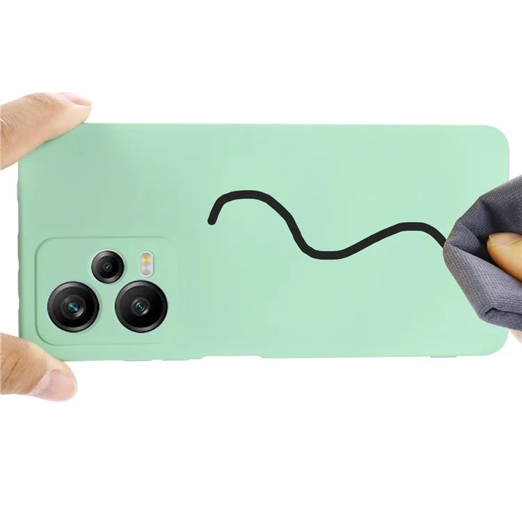 Pour Xiaomi Redmi Note 12 Pro 5G Étui portefeuille en cuir PU avec dragonne Étui de protection en silicone liquide anti-choc avec dragonne - Vert