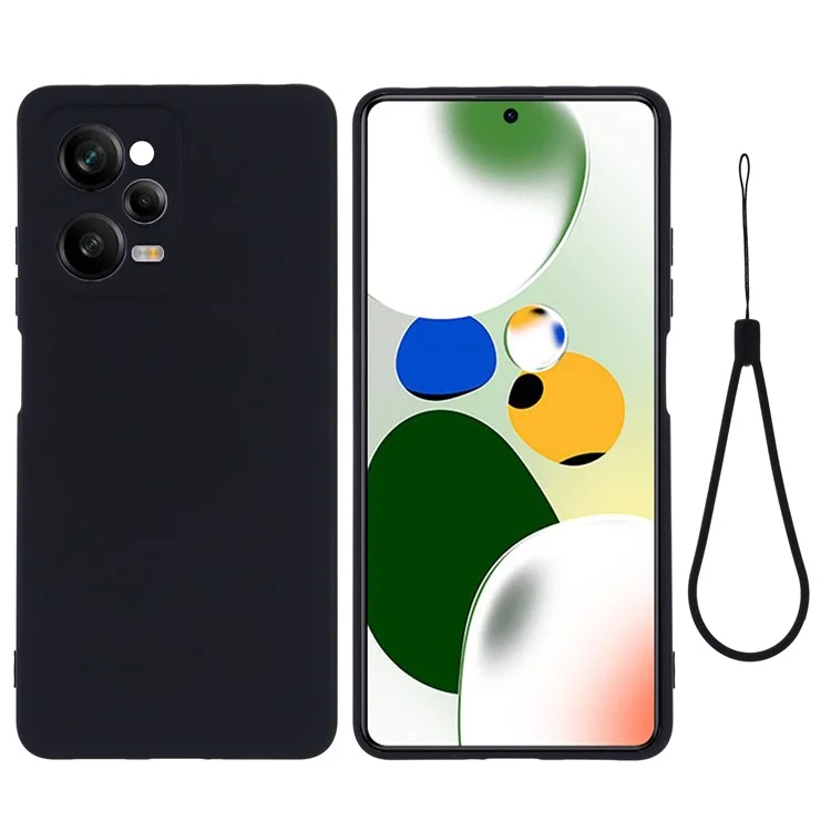 Per Xiaomi Redmi Note 12 Pro 5G Cover Portafoglio in Pelle PU con Supporto e Cinturino, Cover Protettiva per Telefono Cellulare Antiurto Antiscivolo - Nero