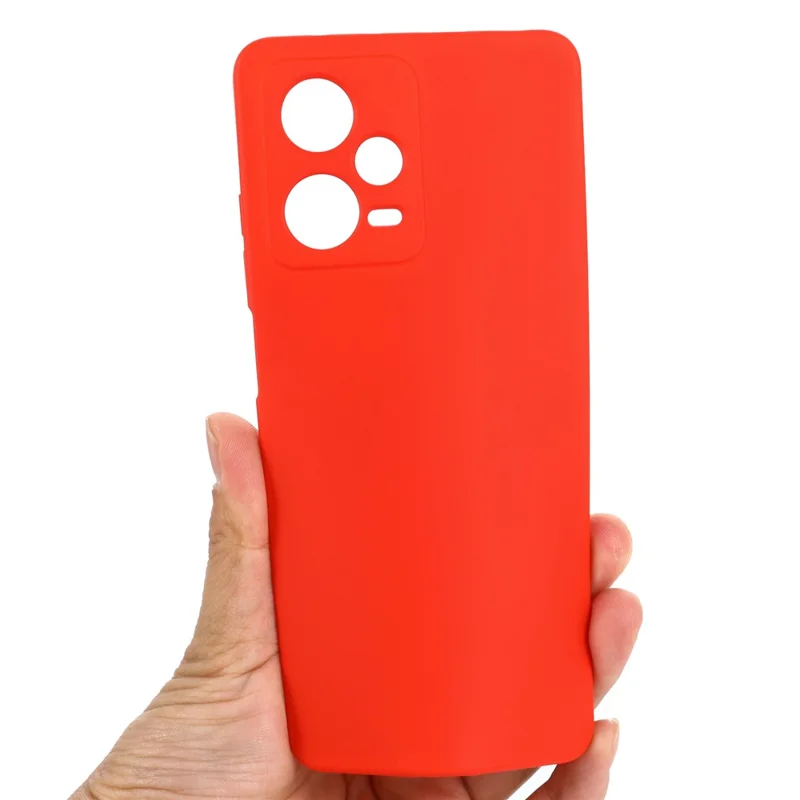 For Xiaomi Redmi Note 12 Pro 5G PU Leather Stand Wallet Cover with Strap Liquid Silicone Drop-proof Case Shockproof Cell Phone Protective Cover with Strap - Red