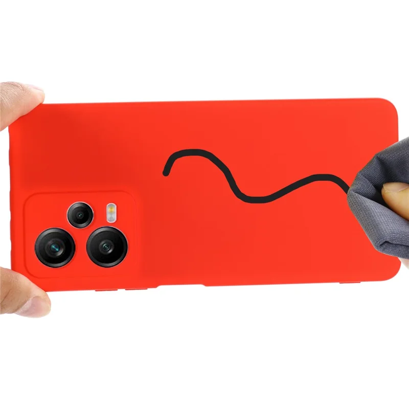 For Xiaomi Redmi Note 12 Pro 5G PU Leather Stand Wallet Cover with Strap Liquid Silicone Drop-proof Case Shockproof Cell Phone Protective Cover with Strap - Red