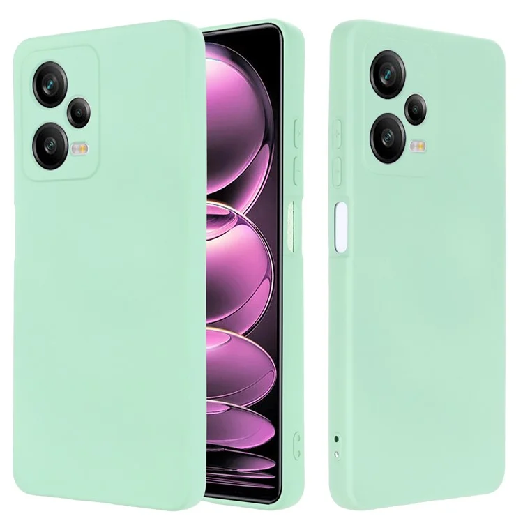 Para Xiaomi Redmi Note 12 Pro+ 5G Liquid Silicone Telephip Finer Soft Stratch Cubierta Trasera Con Correa - Verde