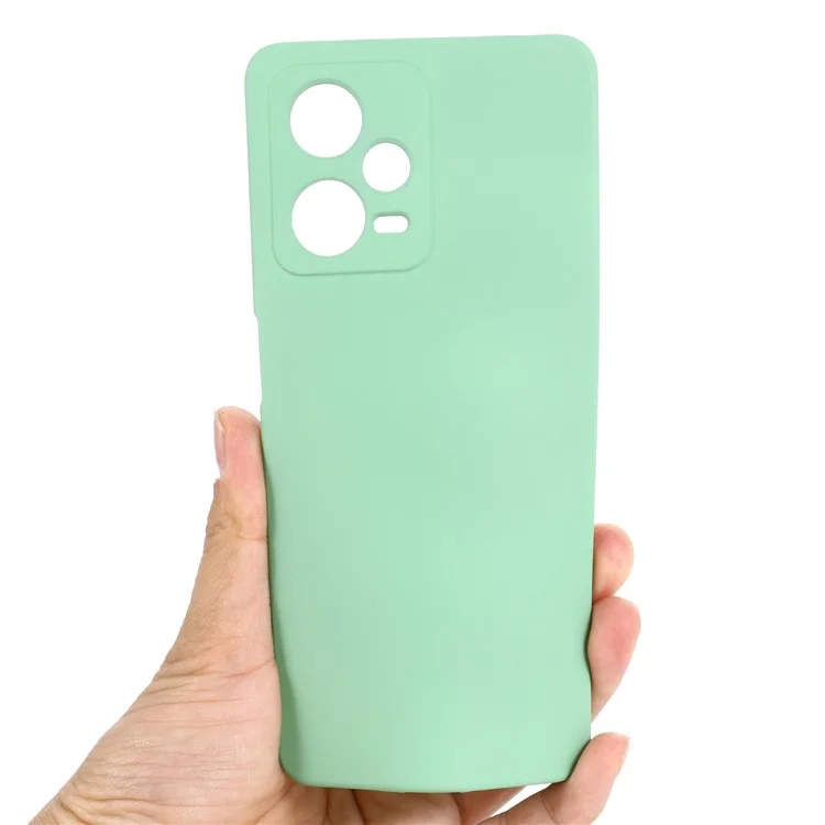 Para Xiaomi Redmi Note 12 Pro+ 5G Liquid Silicone Telephip Finer Soft Stratch Cubierta Trasera Con Correa - Verde