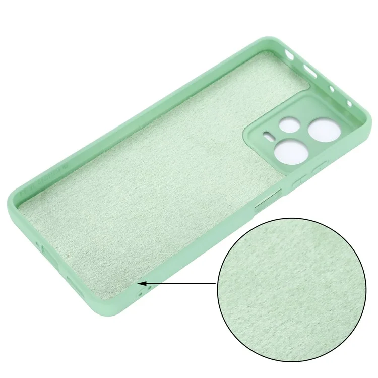 Para Xiaomi Redmi Note 12 Pro+ 5G Liquid Silicone Telephip Finer Soft Stratch Cubierta Trasera Con Correa - Verde