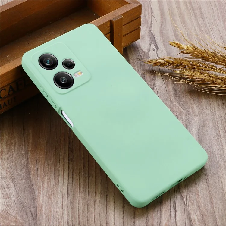 Para Xiaomi Redmi Note 12 Pro+ 5G Liquid Silicone Telephip Finer Soft Stratch Cubierta Trasera Con Correa - Verde