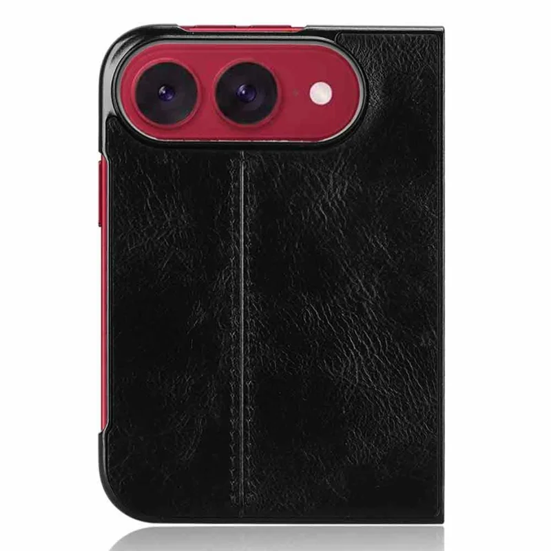 Custodia per iPhone Duo con Linea di Cucitura, Rivestimento in Pelle PU e Materiale PC - Nero