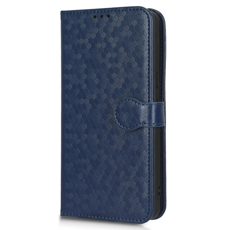 Dot Pattern Imprinted Phone Cover For Oppo Reno9 Pro 5G Anti-drop Protective PU Leather Phone Wallet Case Stand with Strap - Dark Blue