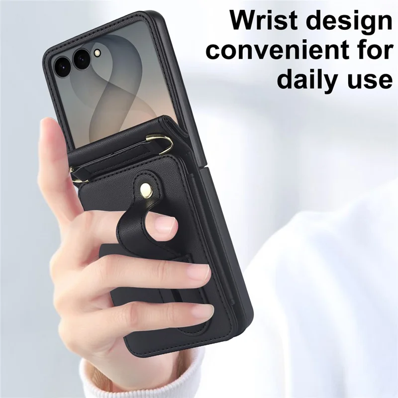 For Samsung Galaxy Z Flip8 Case Kickstand Card Slots PU Leather Phone ...