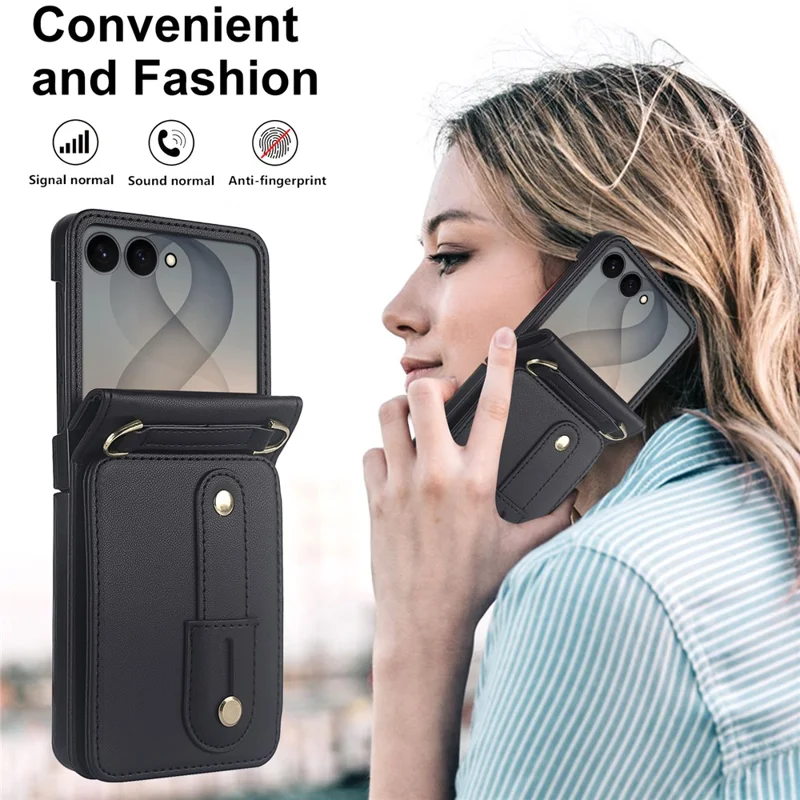 For Samsung Galaxy Z Flip8 Case Kickstand Card Slots PU Leather Phone ...