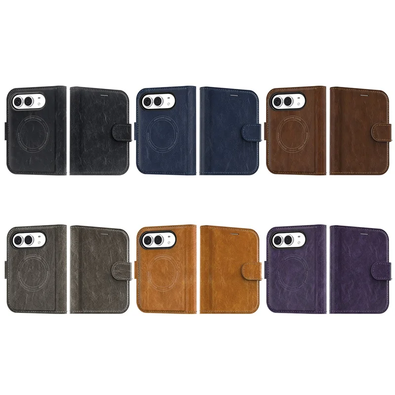 Cover Magnetica in Pelle per iPhone Duo, Portafoglio con Blocco RFID, Custodia Staccabile - Blu Zaffiro