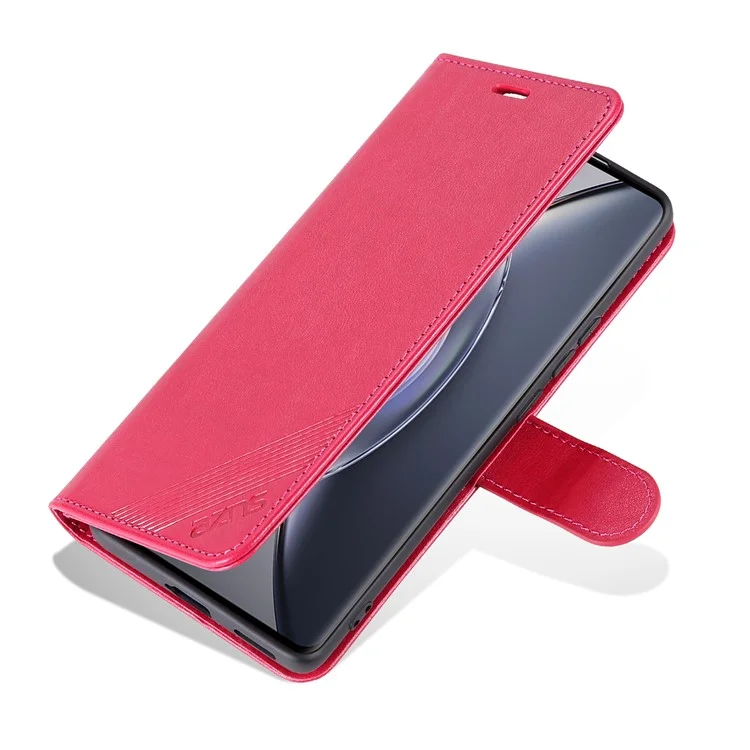 AZNS Texturant PU en Cuir PU Seck Pour Vivo X90 5G, Couverture de Téléphone de Papillement Apport de la Class Magnet - Rouge