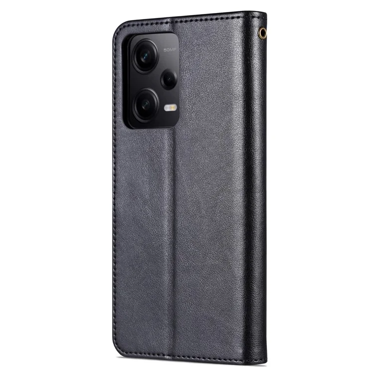AZNS Para Xiaomi Redmi Note 12 Pro 5G / 12 Pro Speed 5G / Poco X5 Pro 5G Capa de Carteira de Couro PU com Alça - Preto