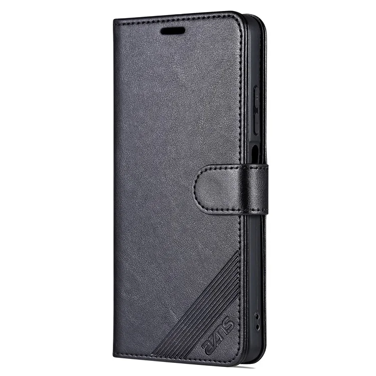 AZNS Para Xiaomi Redmi Note 12 Pro+ 5g Texturado PU Cuero Protección Completa Tapa de la Portada de la Billetera Folio Folio Foli - Negro