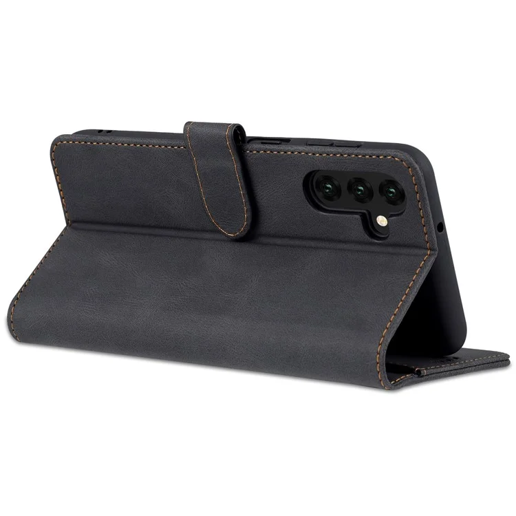 AZNS Para Samsung Galaxy A14 5G / A14 4G Funda de teléfono con billetera de cuero PU + TPU, soporte y prueba de caídas - Negro