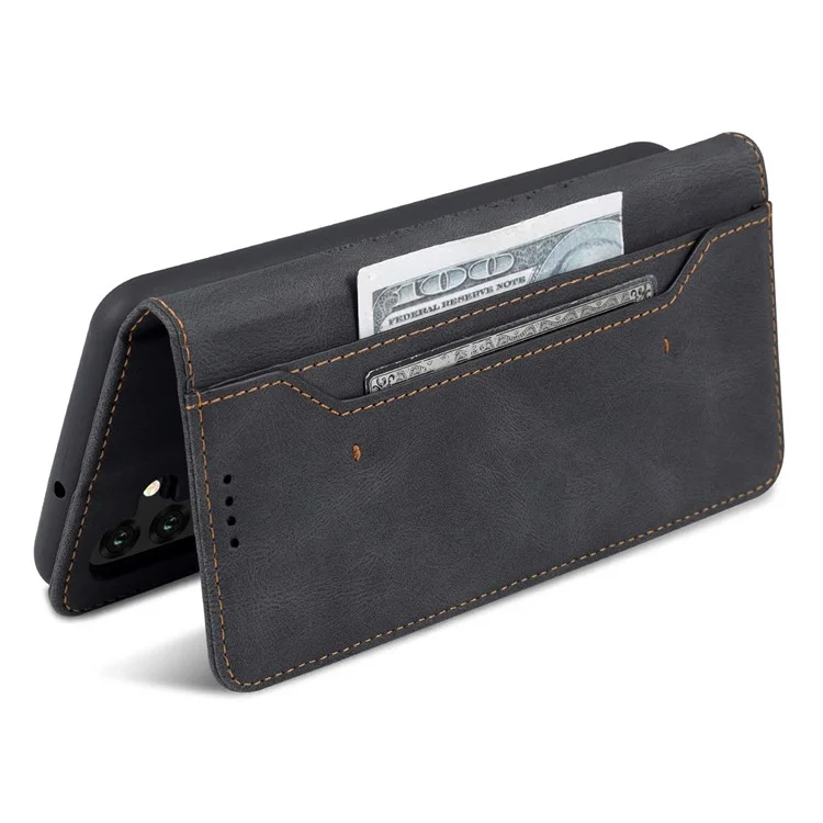 AZNS Para Samsung Galaxy A14 5G / A14 4G Funda de teléfono con billetera de cuero PU + TPU, soporte y prueba de caídas - Negro