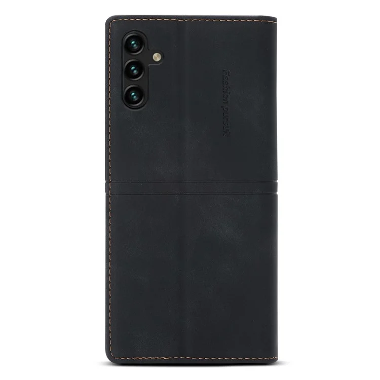Para Samsung Galaxy A54 5G Capa de Carteira de Couro PU Com Suporte Magnético Proteção Absorvente Folio Flip Phone Cover - Preto