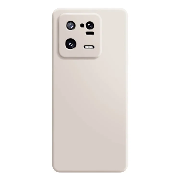 Rubberized Mobile Phone Guard TPU Case for Xiaomi 13 Pro 5G, Microfiber Lining Design Straight Edge Protective Cover - Beige