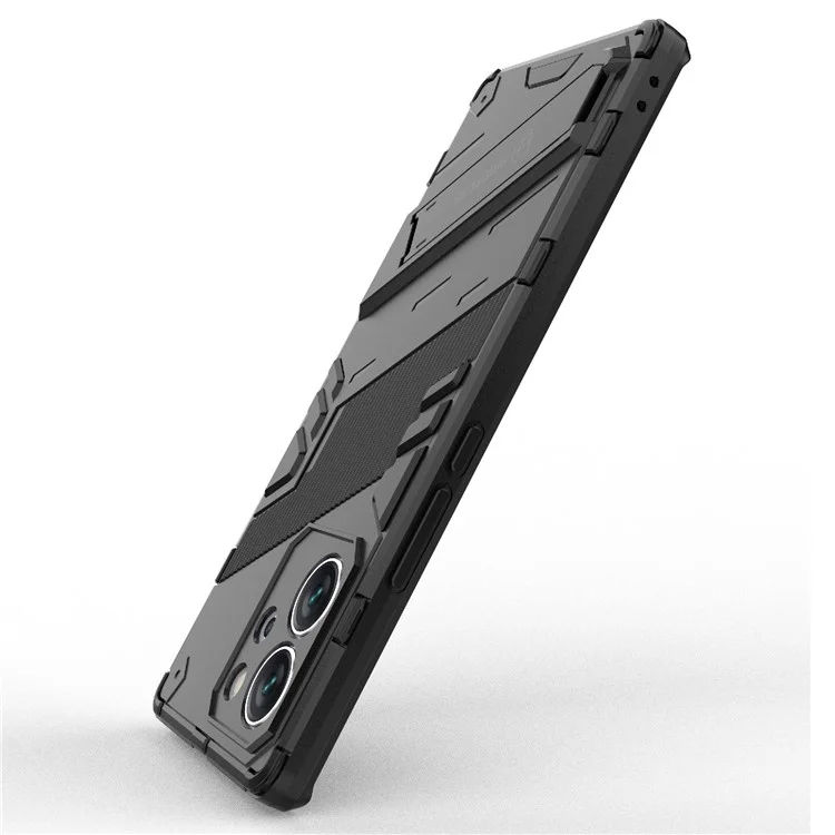 Pour Honor 80 SE 5G Soft TPU Hard PC Shock Absorbant Case Absorbant Kickstand Tocoping Phone Cover - Noir