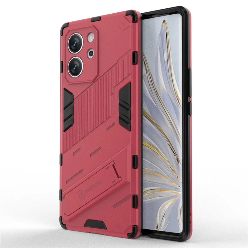 For Honor 80 SE 5G Soft TPU Hard PC Shock Absorbent Case Kickstand Shockproof Protective Phone Cover - Rose