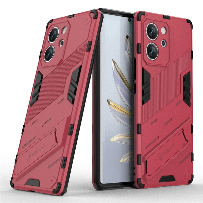 For Honor 80 SE 5G Soft TPU Hard PC Shock Absorbent Case Kickstand Shockproof Protective Phone Cover - Rose