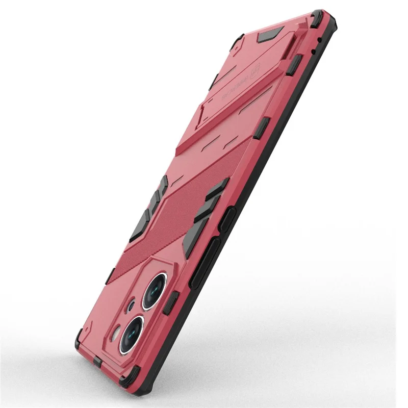 For Honor 80 SE 5G Soft TPU Hard PC Shock Absorbent Case Kickstand Shockproof Protective Phone Cover - Rose