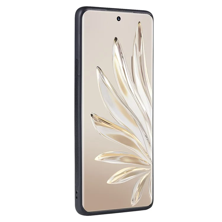 Azns Por Honor 80 5G Patrón Impreso Imprimido Case de Teléfono a Prueba de Choques PU Cuero Recubierto TPU Anti-Slip Cover - Marrón