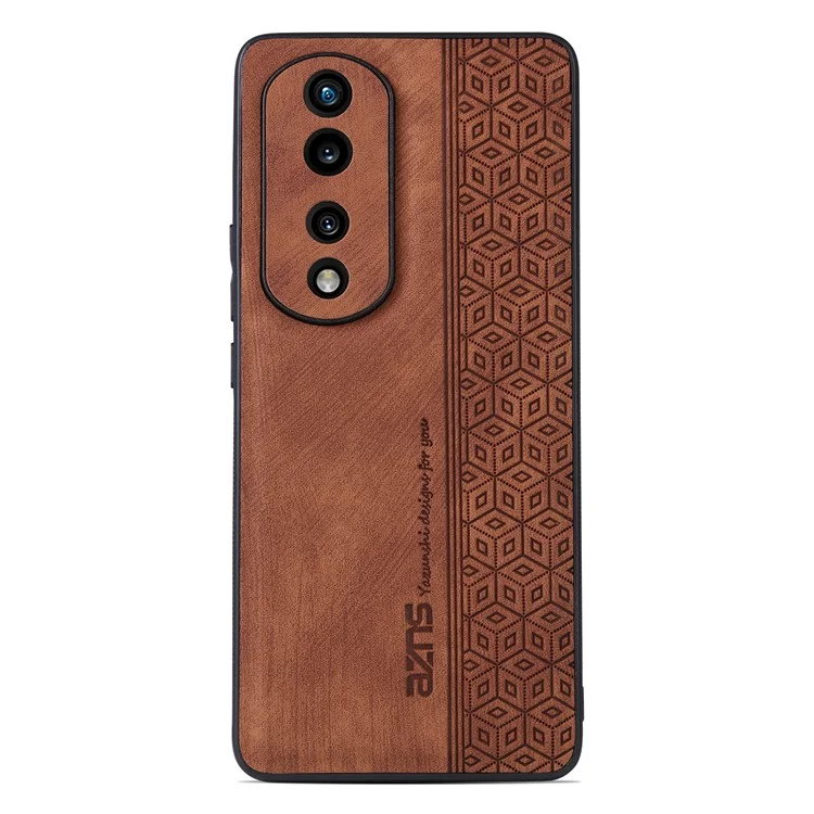 AZNS Para Honor 80 Pro 5G PU Cuero Recubierto TPU TPU Scratch Cover Resistente Patrón Impreso a Prueba de Choque - Marrón