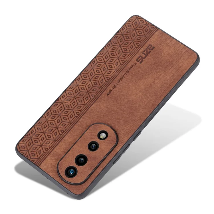 AZNS Para Honor 80 Pro 5G PU Cuero Recubierto TPU TPU Scratch Cover Resistente Patrón Impreso a Prueba de Choque - Marrón