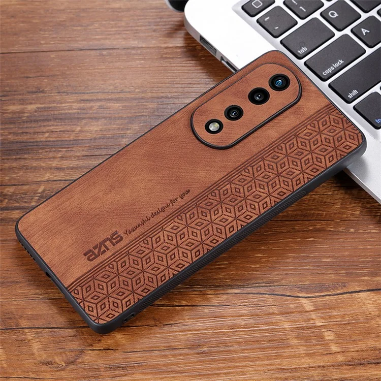 AZNS Para Honor 80 Pro 5G PU Cuero Recubierto TPU TPU Scratch Cover Resistente Patrón Impreso a Prueba de Choque - Marrón