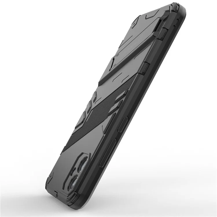 Pour Samsung Galaxy A04e 4G / F04 4G / M04 4G Coque de protection antichoc avec support Coque souple en TPU Coque dure en PC Anti-chute Coque de protection téléphonique - Noir