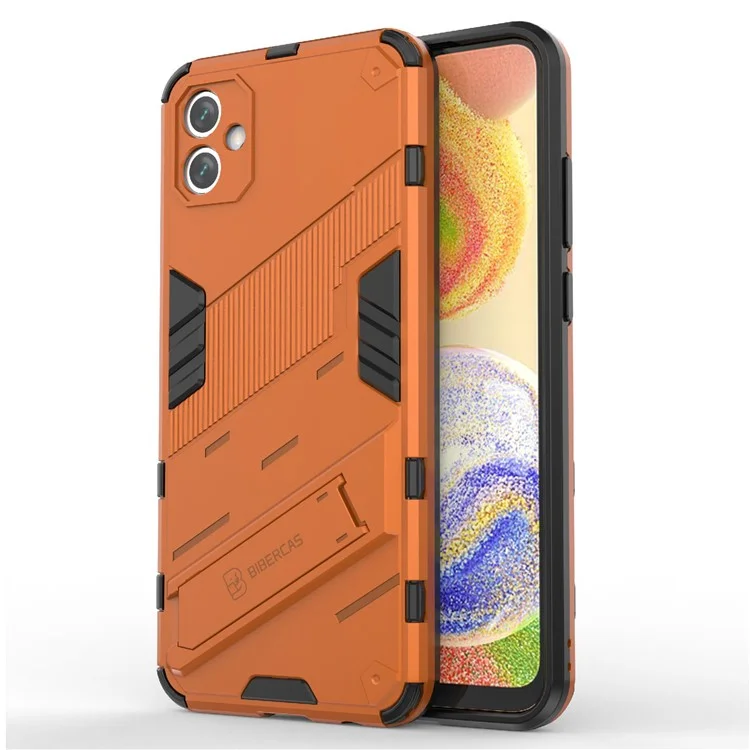 Para Samsung Galaxy A04e 4G / F04 4G / M04 4G Case de Kickstand a Prueba de Golpes Soft TPU PC Duro PC Hard-fall Cubierta de Teléfono Protectora - Naranja