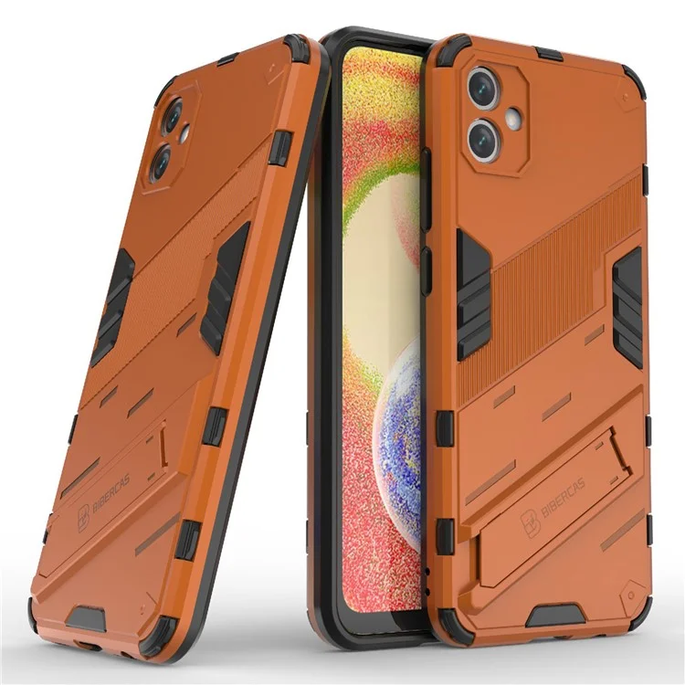 Para Samsung Galaxy A04e 4G / F04 4G / M04 4G Case de Kickstand a Prueba de Golpes Soft TPU PC Duro PC Hard-fall Cubierta de Teléfono Protectora - Naranja