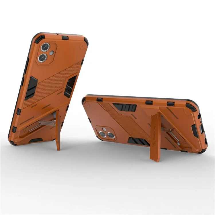 Para Samsung Galaxy A04e 4G / F04 4G / M04 4G Case de Kickstand a Prueba de Golpes Soft TPU PC Duro PC Hard-fall Cubierta de Teléfono Protectora - Naranja